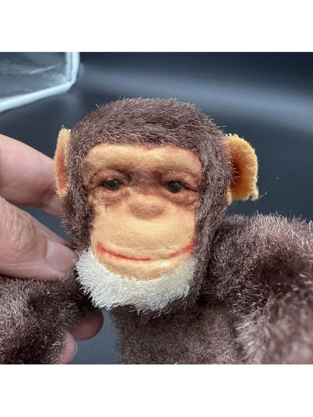 Vintage Stuffed Articulating Monkey Set Of 2 Mid Century 5” & 9” Head To Toe